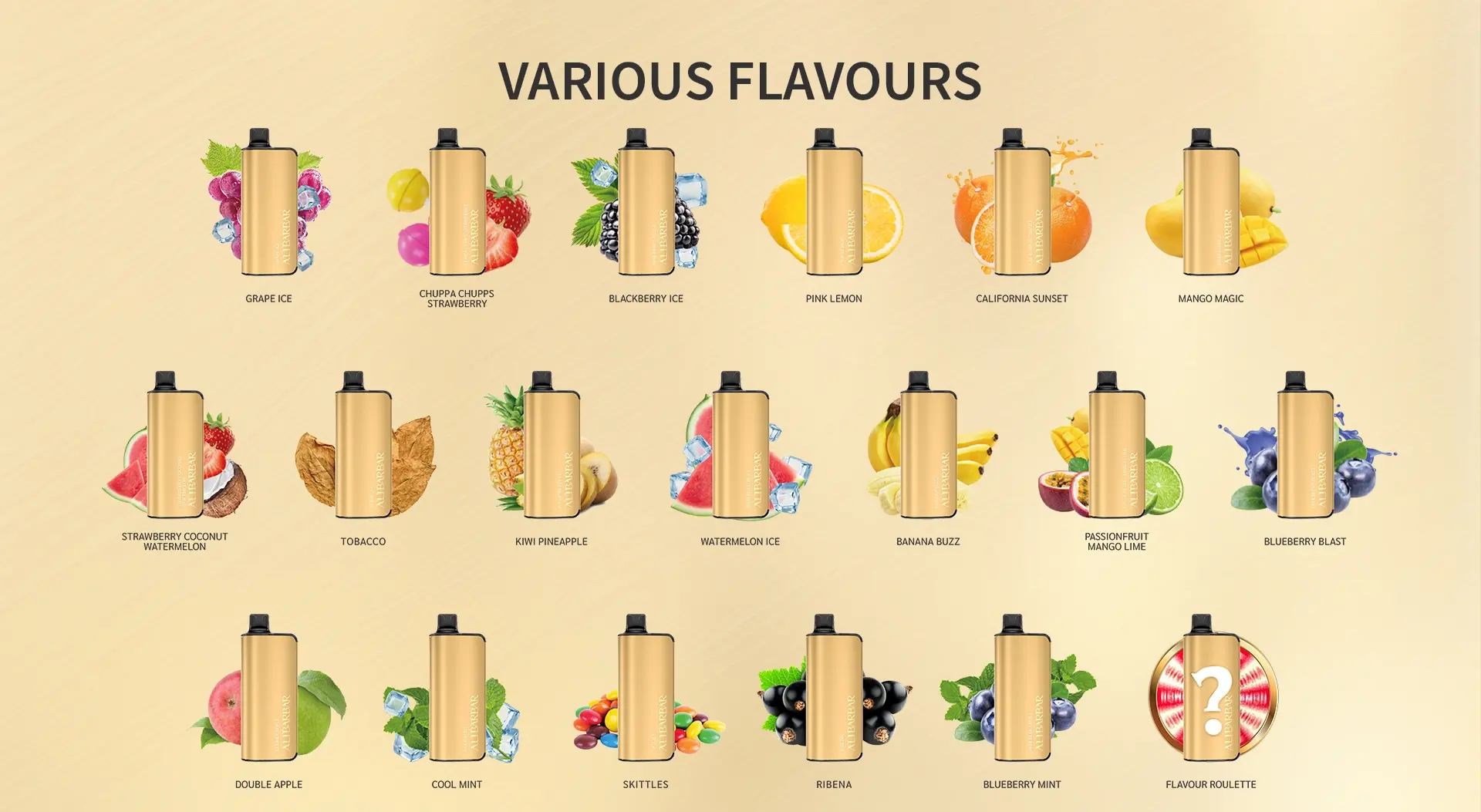 Official Alibarbar Ingot 9000 flavour range